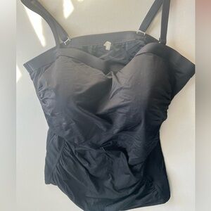 Lands' End Black One-Piece Swimsuit with Molded Cups